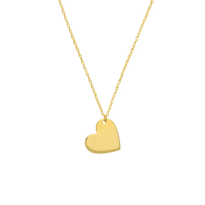 Topaz necklaces-14k Slanted Heart Pendant Necklace 18"