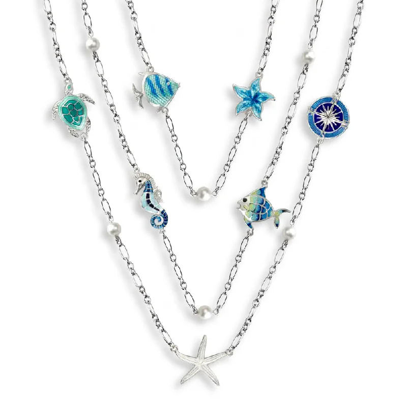 Bold cross necklaces-Nicole Barr Green Nautical Station Necklace