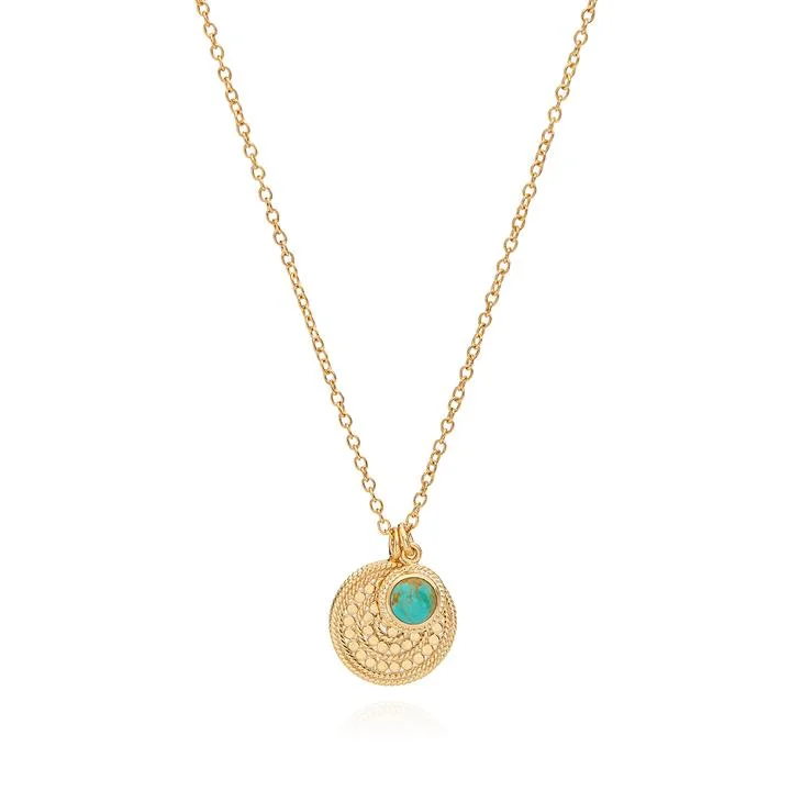 Thin bead necklaces-Anna Beck Turquoise Charm Pendant Charity Necklace