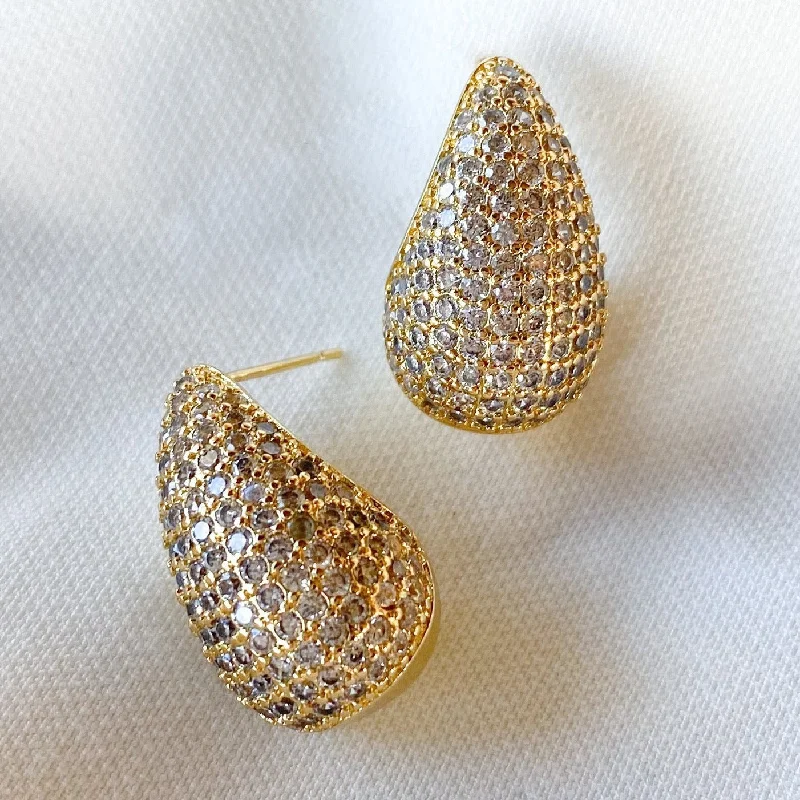 Crystal-twisted earrings-Kinsey Designs | Alice Pave Gold Tone Raindrop Earrings