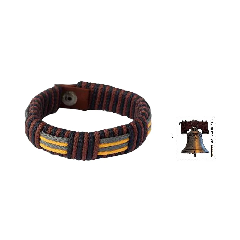 Topaz bangles-Men's Wristband Bracelet, 'Song of Africa' (Ghana)