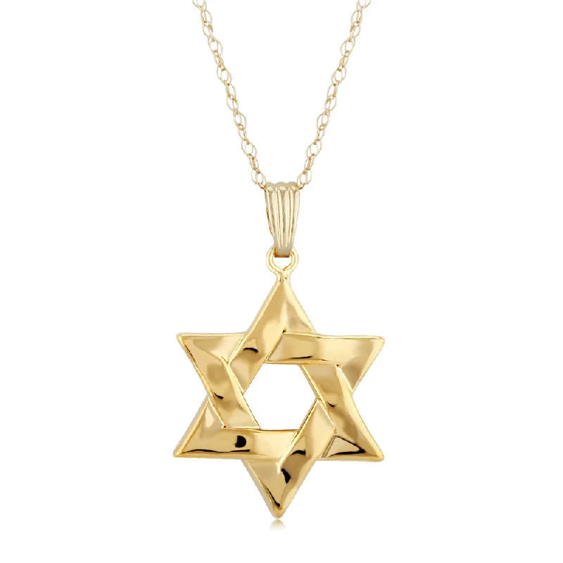 Rope braid necklaces-14k Medium Star of David Pendant Necklace