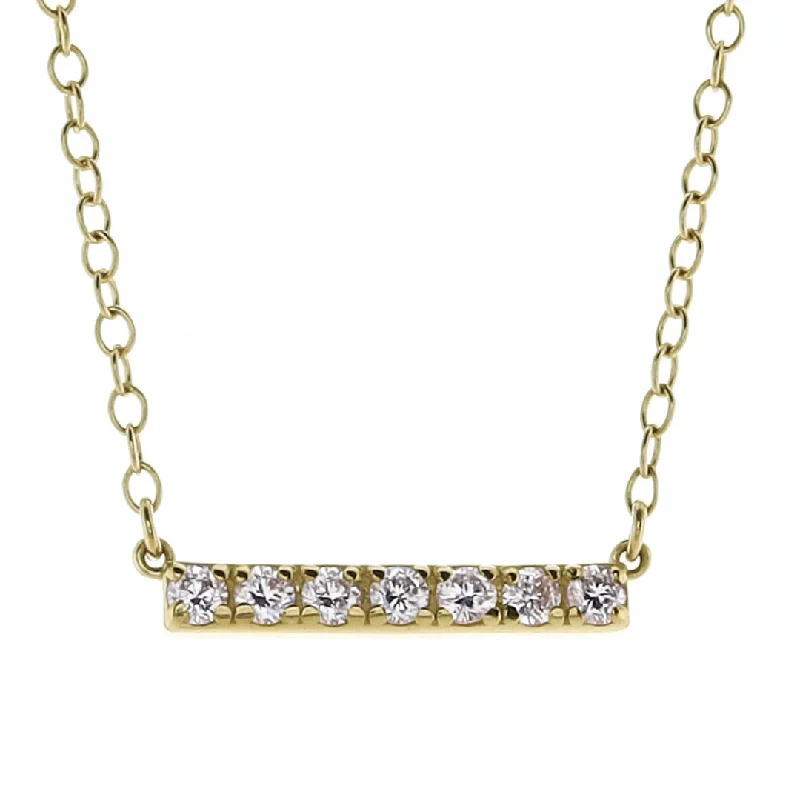 Raw braid necklaces-enewton couture 14kt Gold and Diamond Significance Bar Necklace - Seven Diamonds