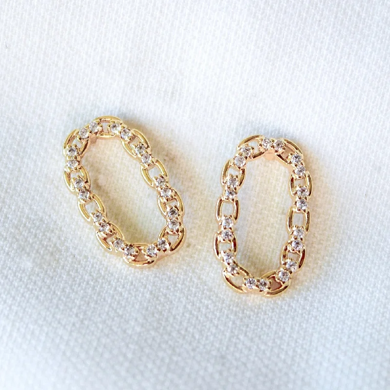 Bead braid earrings-Kinsey Designs | Everly Gold Tone Post Earrings with CZ Crystal Accents