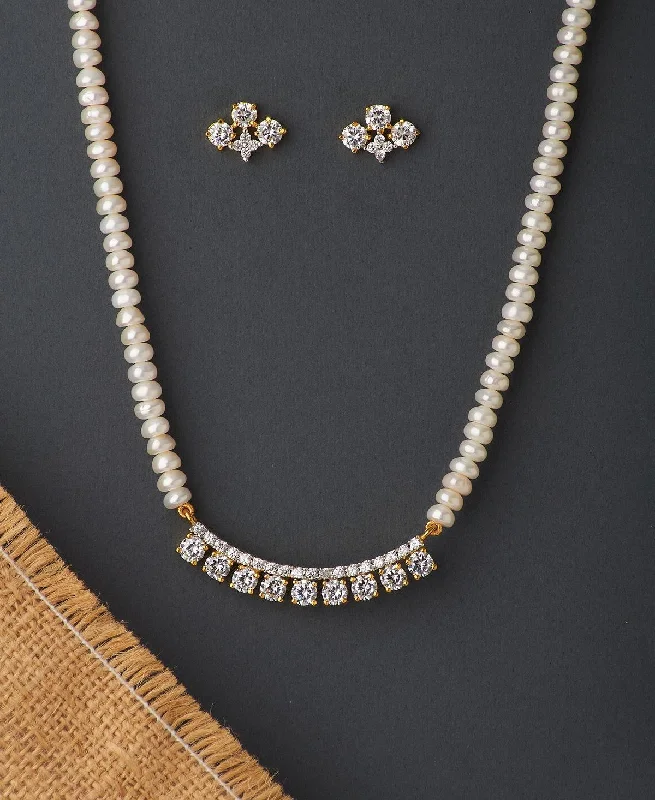 Pure crystal necklaces-Beautiful Real Pearl Necklace Set