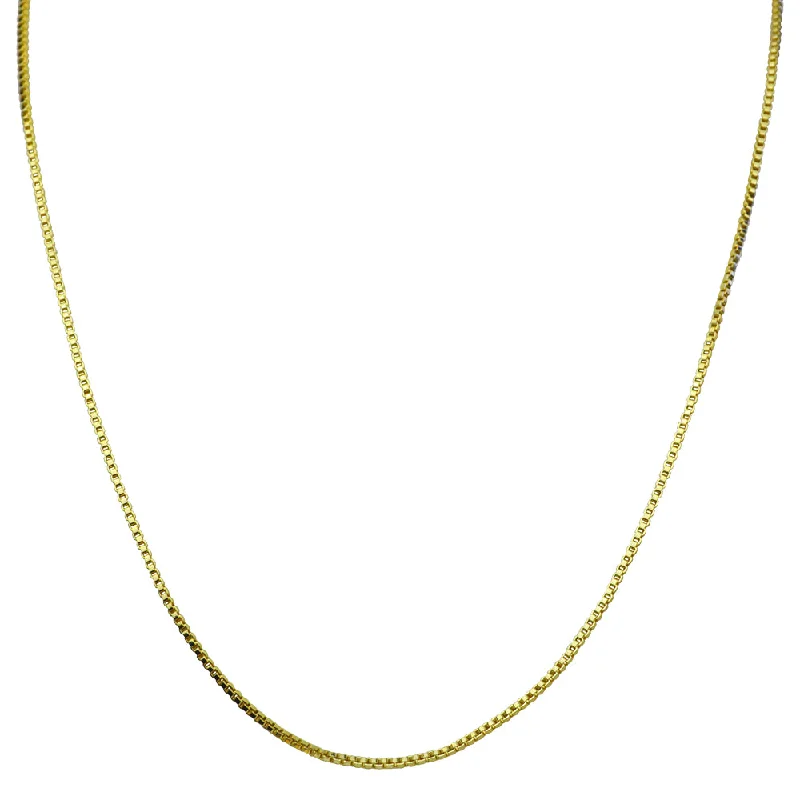 Tribal coin necklaces-Shimmer Box Chain 20" Slide Necklace (Goldtone)