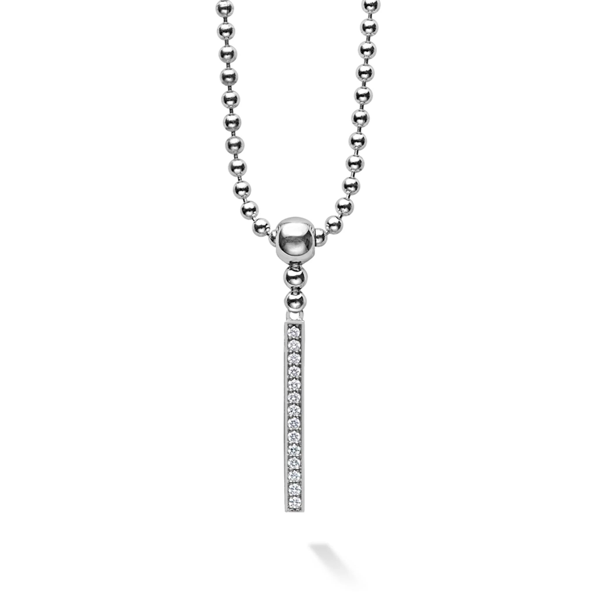 Burnished bronze necklaces-Lagos Caviar Spark Linear Diamond Pendant Necklace