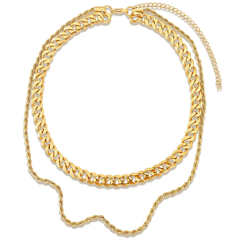 Firm clasp necklaces-Reece Double Chain Necklace