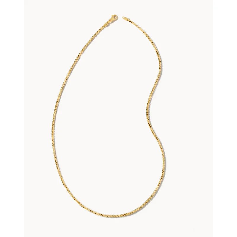 Petal design necklaces-Scott Bros. Beck Thin Round Box Chain Necklace in 18k Gold Vermeil