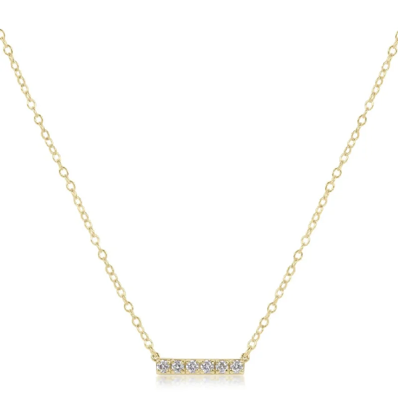 Thin bead necklaces-enewton couture 14kt Gold and Diamond Significance Bar Necklace - Six Diamonds