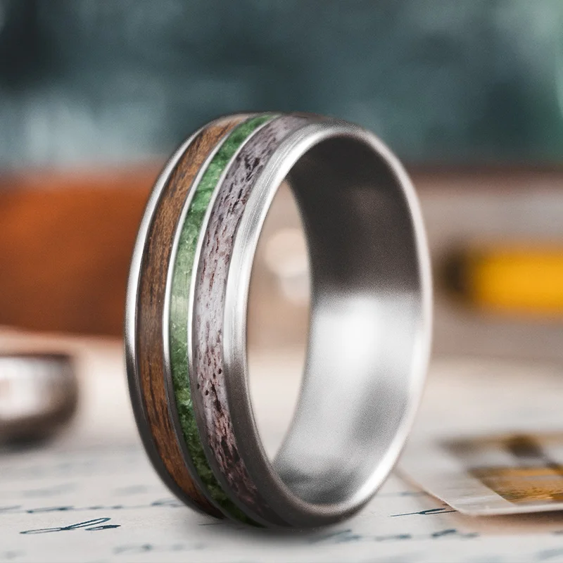 Flat band rings-Custom Design - 3-Inlay Narrow Center RE_NFsN5Z7hrjbayuUAuZ40Z