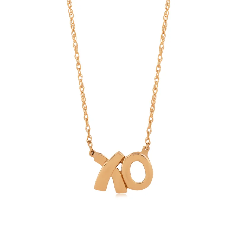 Loop knot necklaces-14k "XO" Pendant Necklace