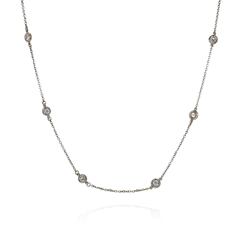 Raw braid necklaces-14k Yellow Gold Diamonds By The Yard 3mm Diamond Station Necklace