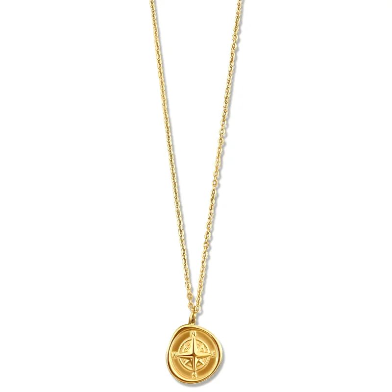 Old medallion necklaces-Aerin Compass Pendant Necklace