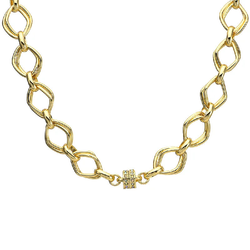 Chic art necklaces-The Diamond Dream Link Magnetic Interchangeable Necklace (Goldtone)