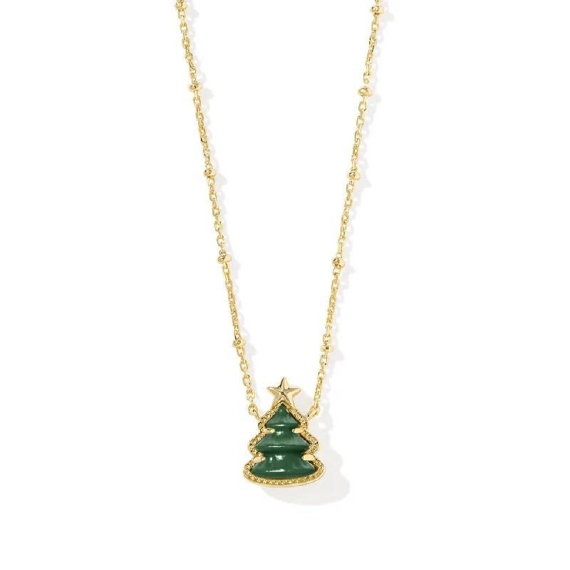 Spiral knot necklaces-Kendra Scott Holiday Tree Short Pendant Necklace