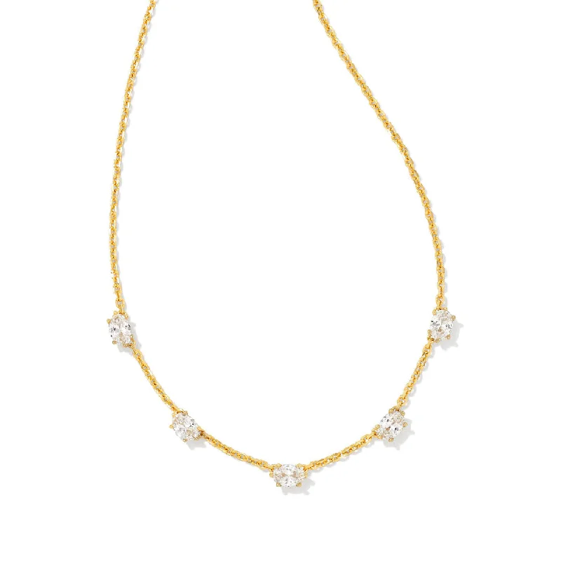 Half moon necklaces-Kendra Scott Cailin Crystal Strand Necklace