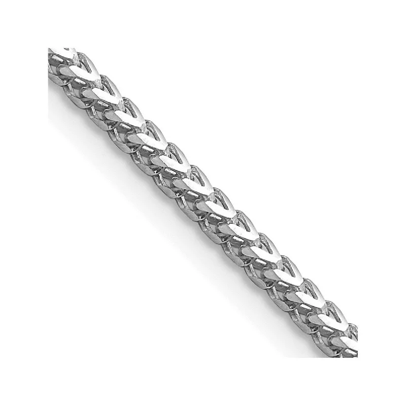 Tiny stack bangles-Curata 14k White Gold Solid Polished 2.0mm Franco Chain Bracelet Lobster Claw