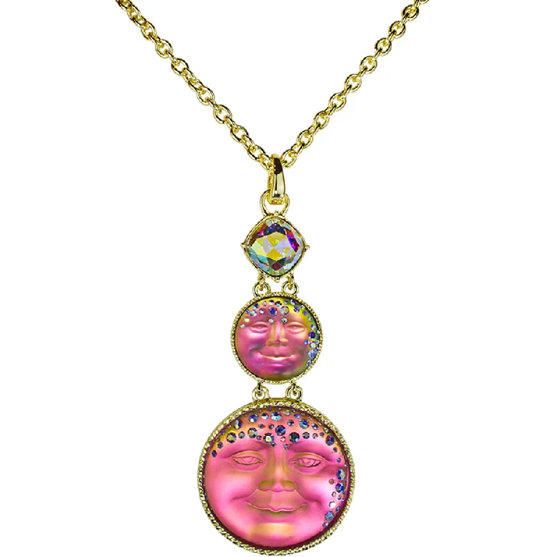 Mystic Goddess Seaview Moon Necklace (Goldtone/Mystic Iridis)