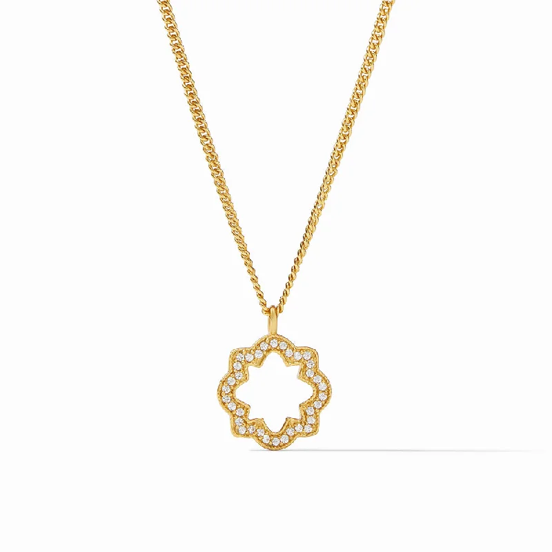 Layered link necklaces-Julie Vos Odette Solitaire Necklace