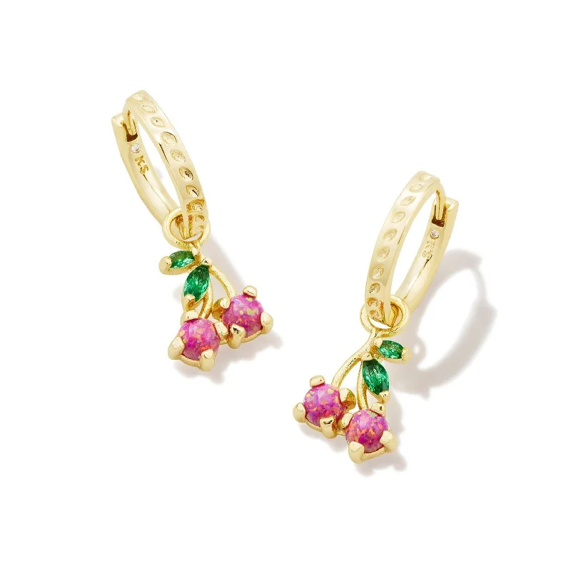 Solid hoop earrings-Kendra Scott | Cherry Gold Convertible Huggie Earrings