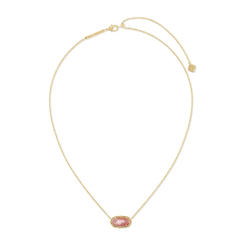 Wide link necklaces-Kendra Scott Elisa Pendant Necklace In Coral Pink Mother Of Pearl