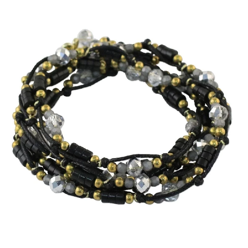 Shiny word bangles-NOVICA Handmade Brass 'Night Party' Calcite Bracelet (Thailand)