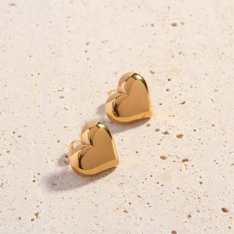 Smooth stud earrings-Amore Earrings