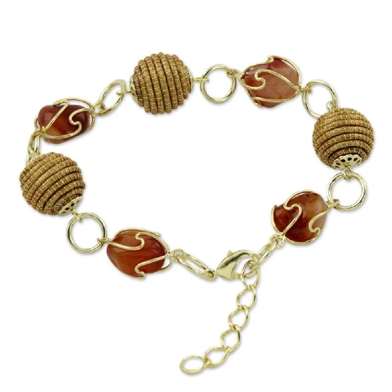 Pure form bangles-NOVICA Gold Overlay 'All Aglow' Agate Bracelet (Brazil)