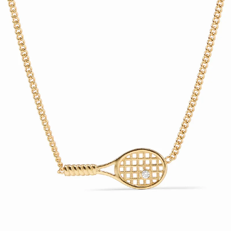 Long pendant necklaces-Julie Vos Tennis Racquet Delicate Necklace