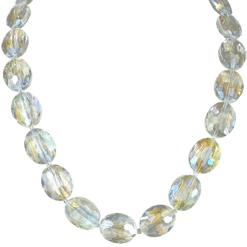 Crystal-twisted necklaces-Empress Oval Necklace (Goldtone/Crystal AB)