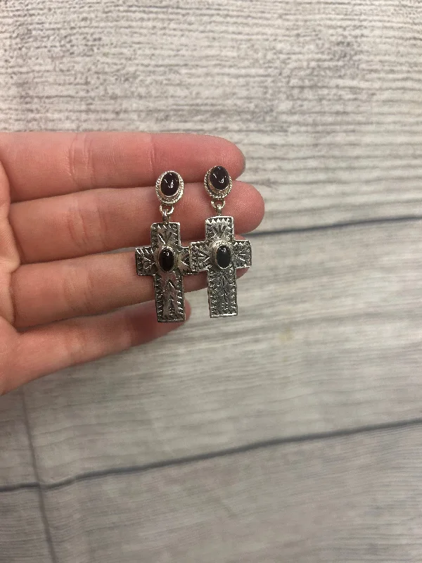 Wide bar earrings-Genuine “Nolana” Cross Earrings