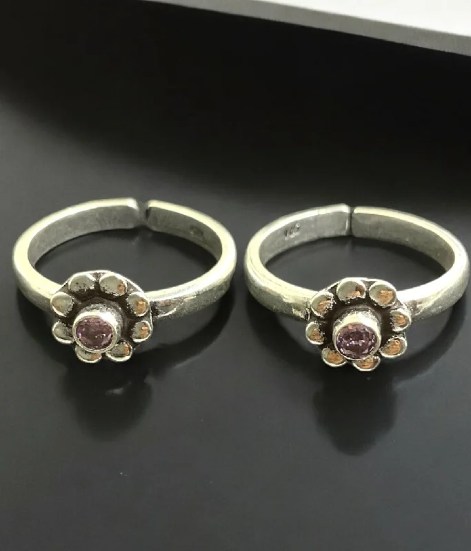 Vintage rose engagement rings-The Desna Silver Gemstone Toe-Rings