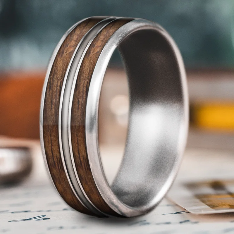 Hand-polished rings-Custom Design - 3-Inlay Metal Center Ring zOSO8oWTmcVg1C667nRYXOls