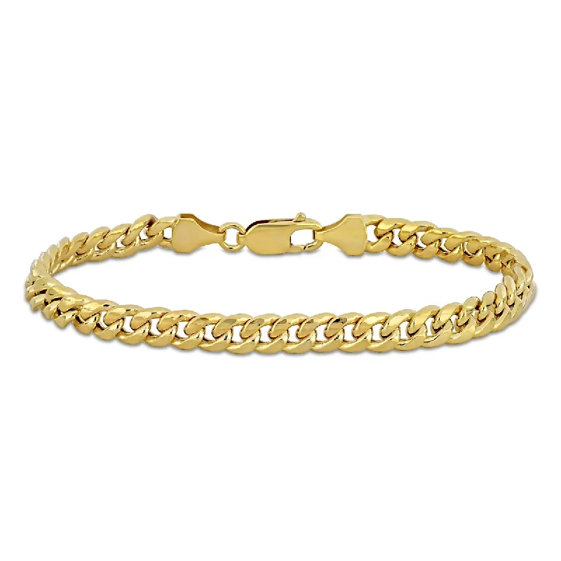 Tiny wing bangles-Miadora 6.15mm Miami Cuban Link Chain Bracelet in 10k Yellow Gold - 7.5 in