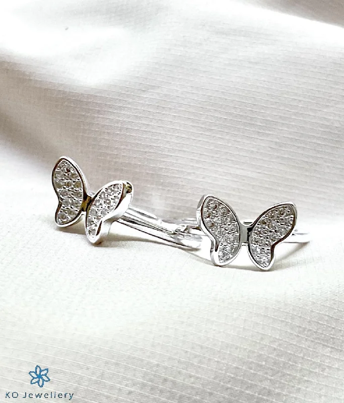 Silk-inspired engagement rings-The Butterfly Silver Toe-Rings