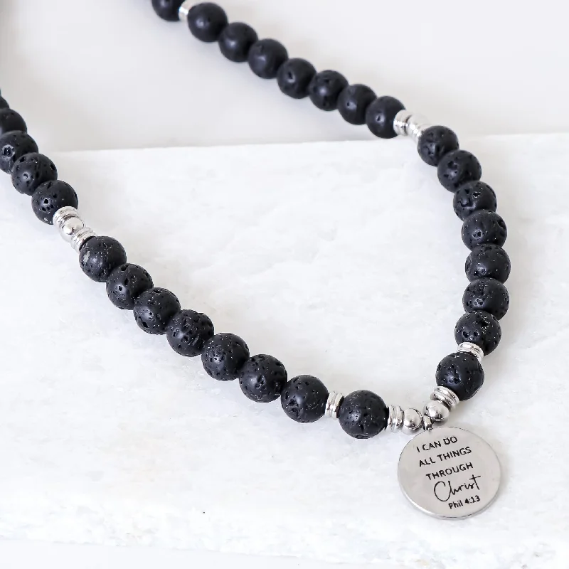 Ruby pendant necklaces-LAVA EARTHSTONE NECKLACE