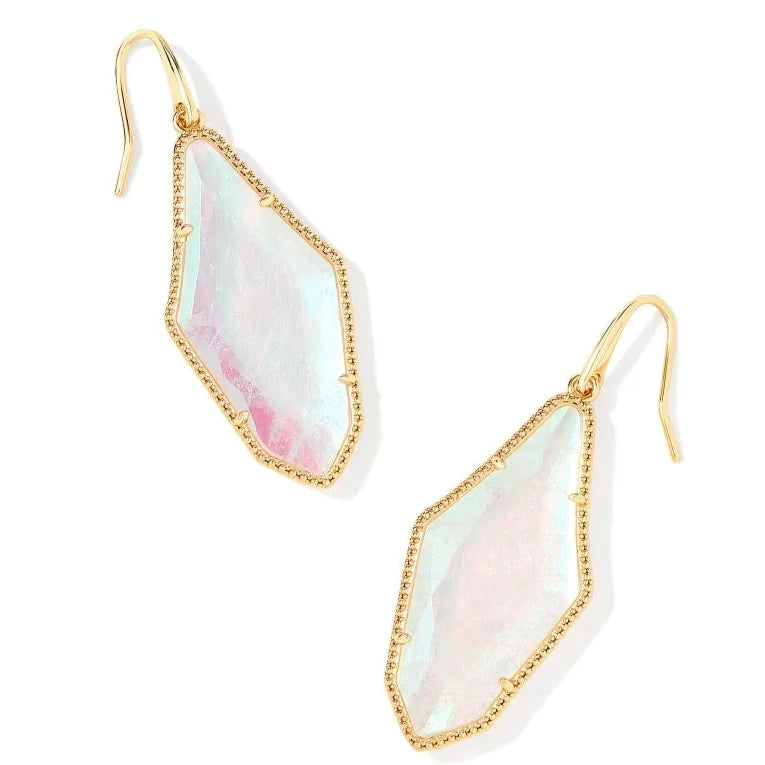 Astro charm earrings-Kendra Scott | Evelyn Gold Drop Earrings in Rock Crystal Dichoric