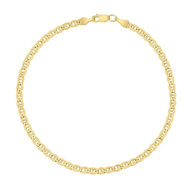 Astro theme bangles-14K Yellow Gold Filled 3.2MM Mariner Link Chain Bracelet with Lobster Clasp