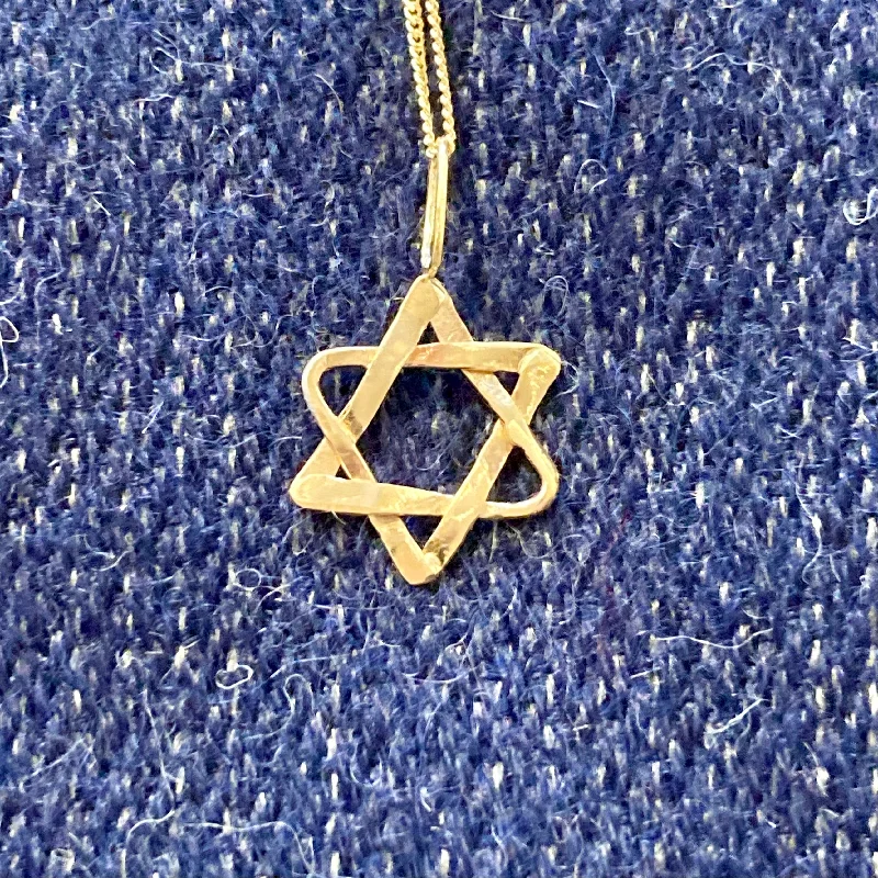 Lily flower necklaces-Gold Star of David Necklace