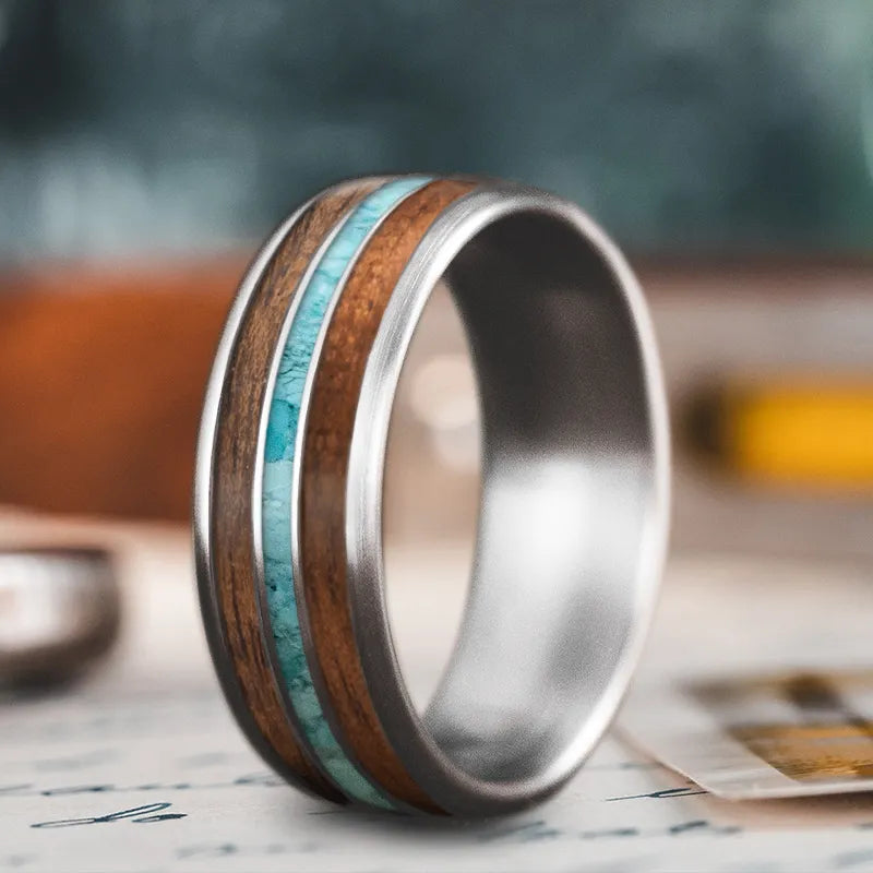 Wide cocktail rings-Custom Design - 3-Inlay Narrow Center Ring 53J__sre1bo-IOcuh6-fx-Nz