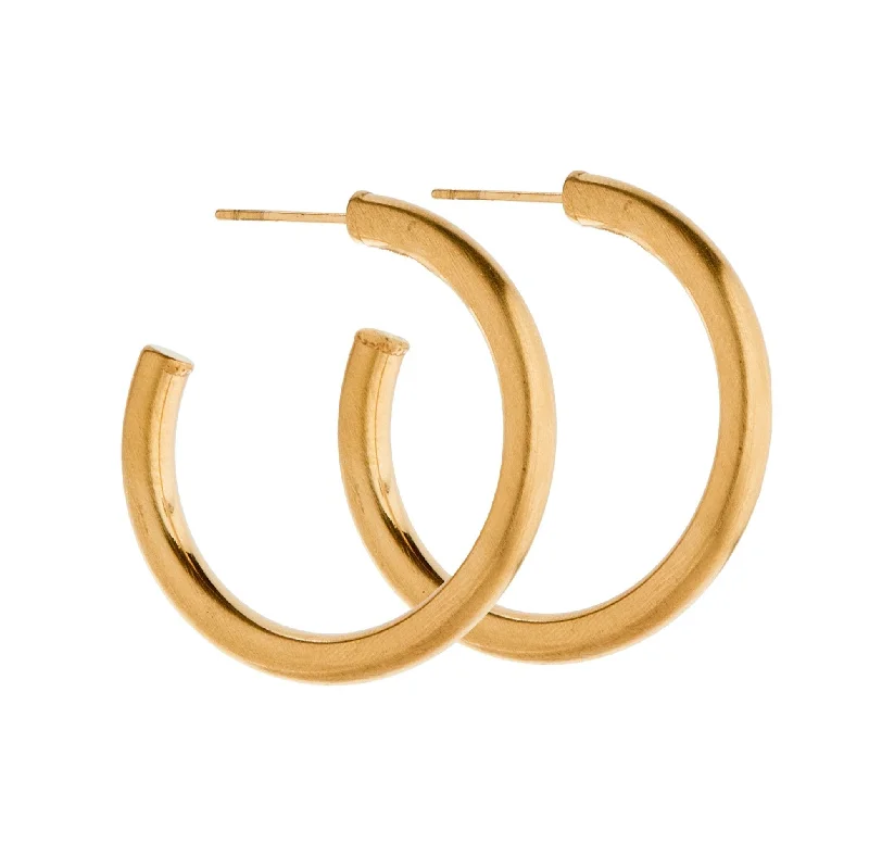 Mystic eye earrings-Linny Co | Avery Matte Gold Tone Hoop Earrings