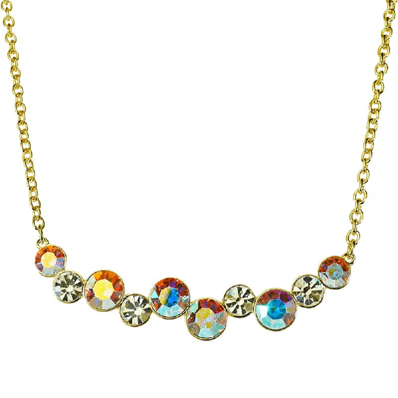 Sharp-line necklaces-Crystal Wishes Necklace (Goldtone/Crystal AB)