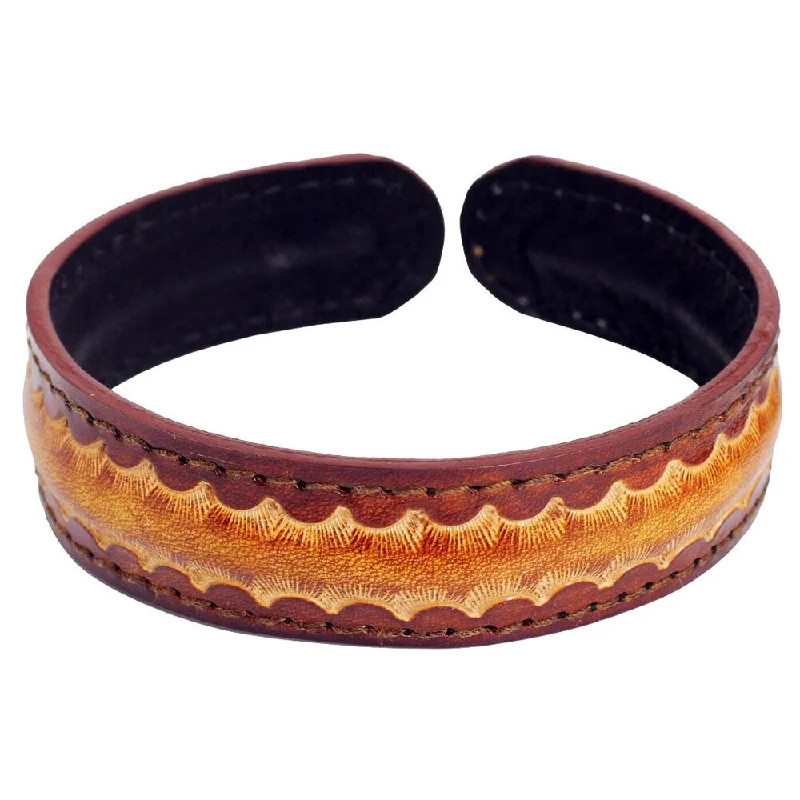 Stone stack bangles-Handmade Men's Leather 'Solar Warrior' Bracelet (Thailand)