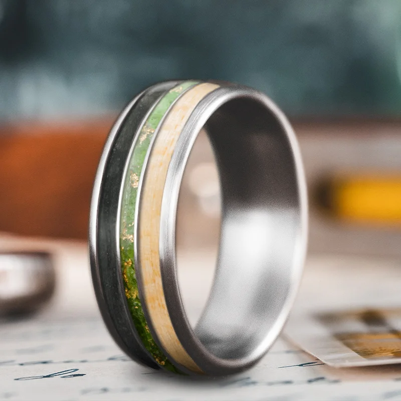 Flat band rings-Custom Design - 3-Inlay Narrow Center mjv06-P1qNHBllkG8__oWW2p