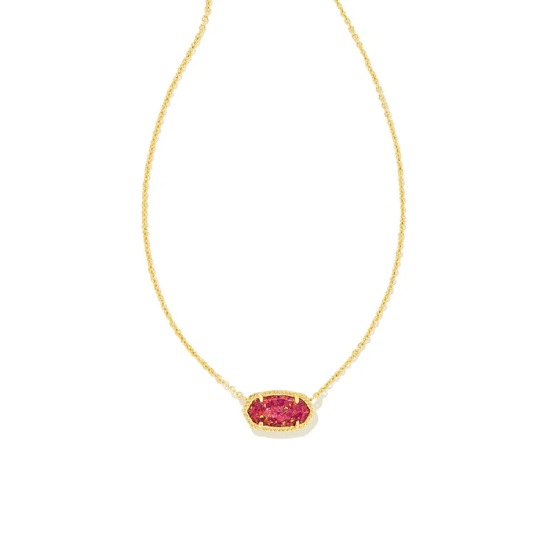 Pure crystal necklaces-Kendra Scott Elisa Pendant Necklace in Gold Berry Kyocera Opal