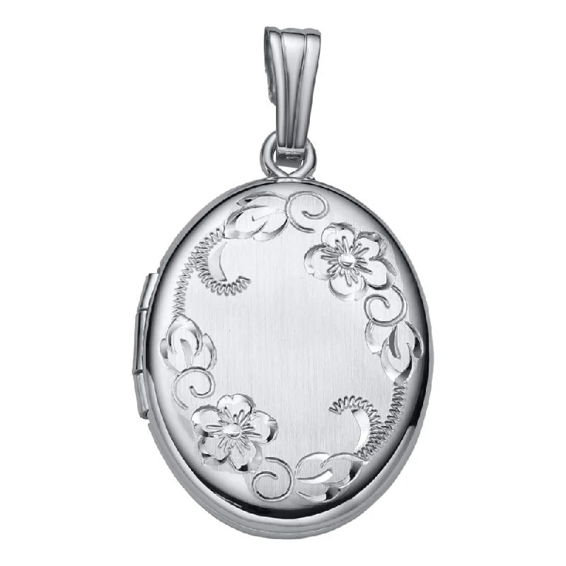 Thai style necklaces-Sterling Silver Oval Locket Necklace 18"