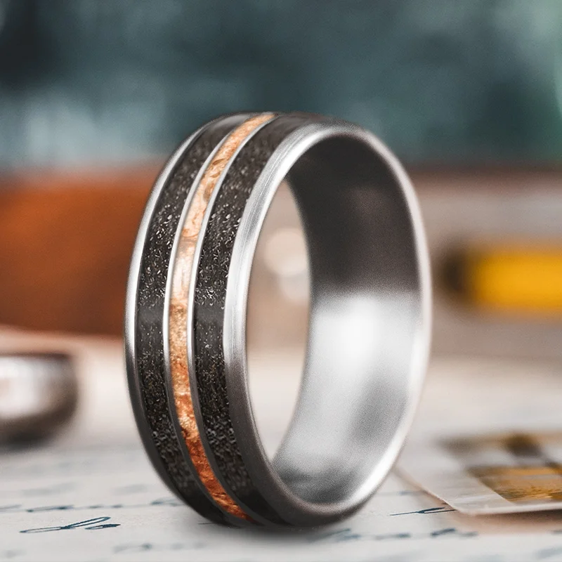 Rustic lock rings-Custom Design - 3-Inlay Narrow Center NSX_VwyMlTo7ZcHsvcyiNR52