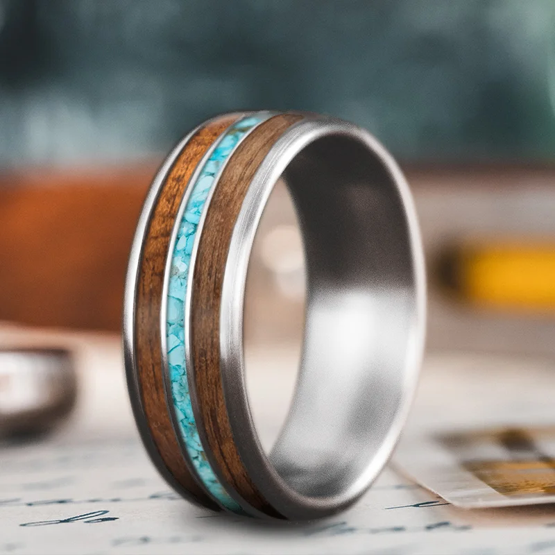 Woven motif rings-Custom Design - 3-Inlay Narrow Center Ring 7ItHGpeP8QaVaEwyD1GnFLkC