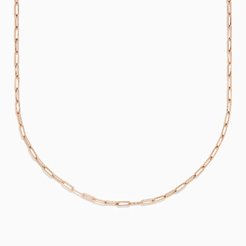 Sapphire gem necklaces-14K Rose Gold 18" 2.5mm Paperclip Necklace